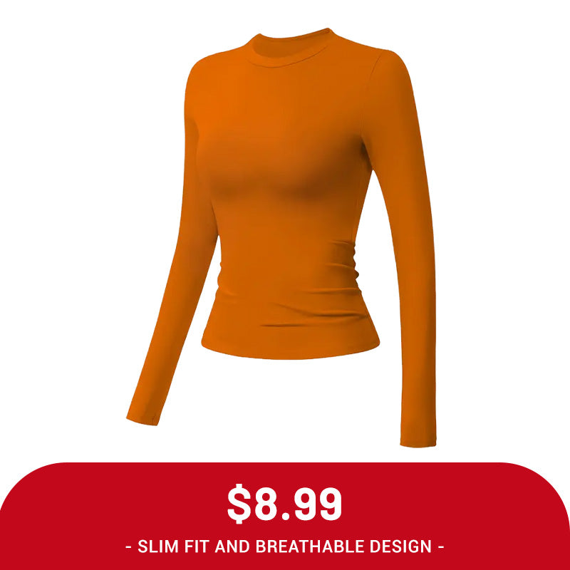 Clearance Sale ❤️TimeOFF 5Pcs Solid Sports Tee Set Round Neck Stretch Slim Women Gym Workout Tops