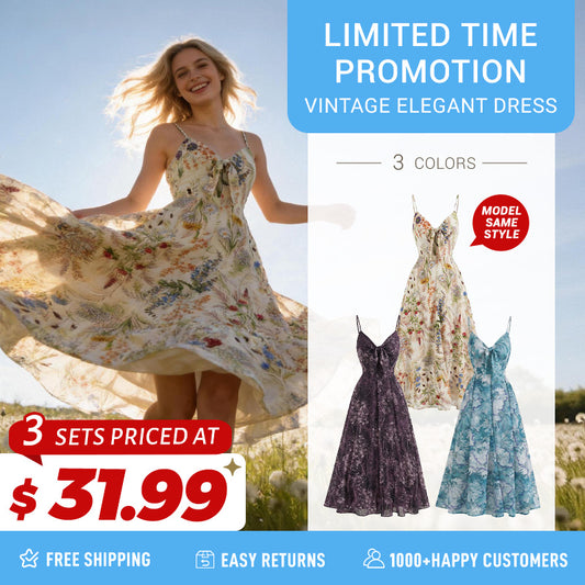 Multicolor 1930s Floral V-Neck Bohemian Slip Dress