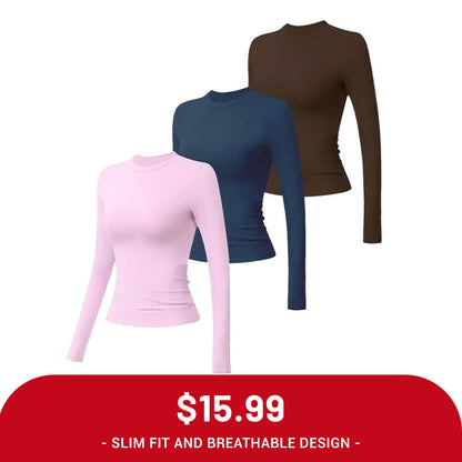 Clearance Sale ❤️TimeOFF 5Pcs Solid Sports Tee Set Round Neck Stretch Slim Women Gym Workout Tops