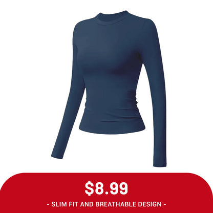 Clearance Sale ❤️TimeOFF 5Pcs Solid Sports Tee Set Round Neck Stretch Slim Women Gym Workout Tops