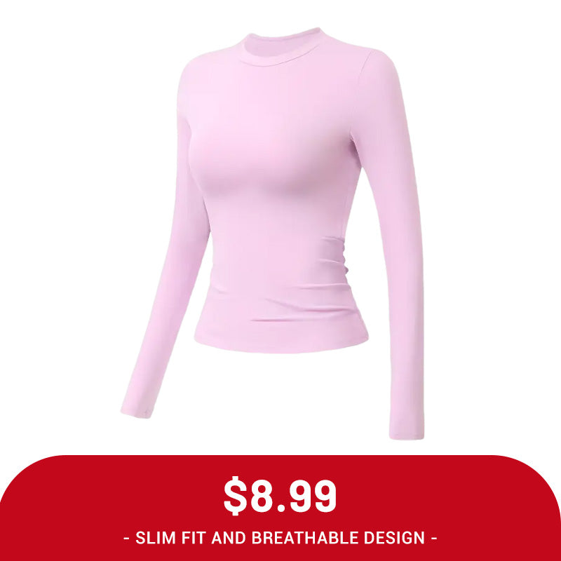 Clearance Sale ❤️TimeOFF 5Pcs Solid Sports Tee Set Round Neck Stretch Slim Women Gym Workout Tops