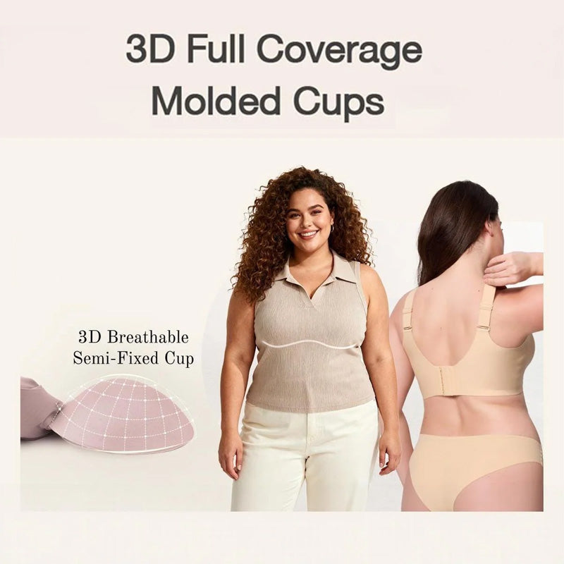 Women Jelly Bras Wirefree Full Coverage No Underwire Everyday Bras Comfortable Wireless Padded Tshirt Bra