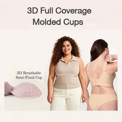 Women Jelly Bras Wirefree Full Coverage No Underwire Everyday Bras Comfortable Wireless Padded Tshirt Bra