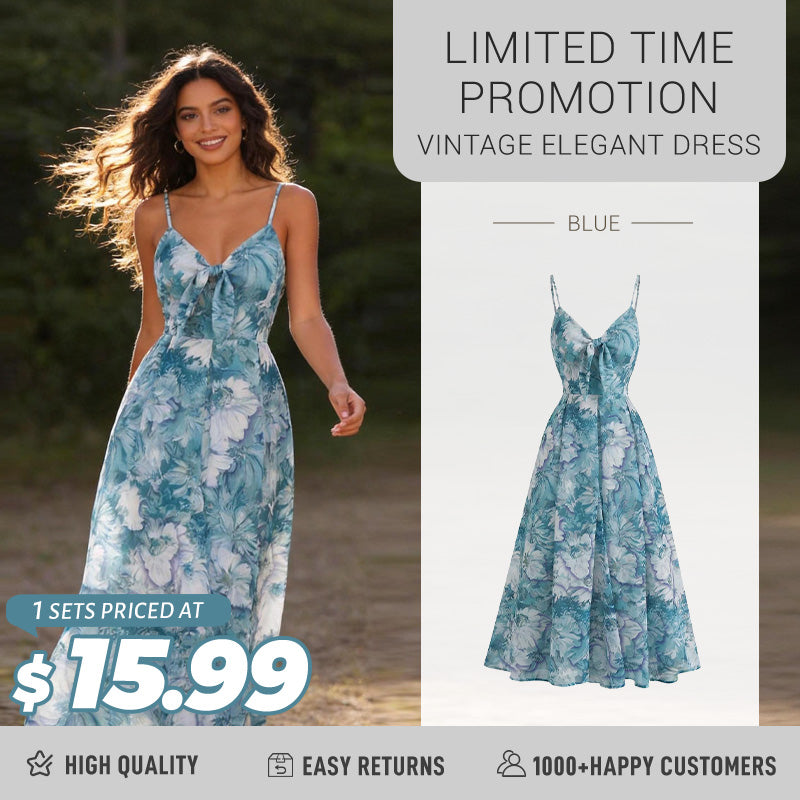 Multicolor 1930s Floral V-Neck Bohemian Slip Dress