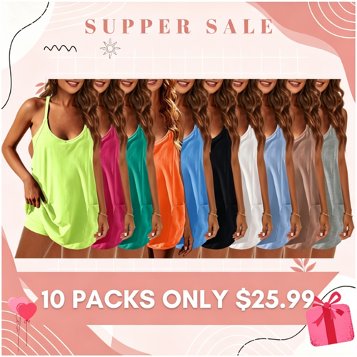 Clearance Sale ❤️ Womens Summer Sleeveless Mini Dress V Neck Spaghetti