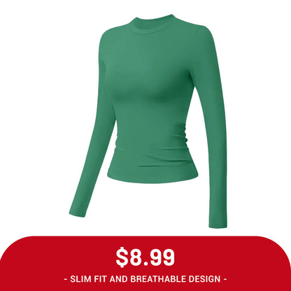 Clearance Sale ❤️TimeOFF 5Pcs Solid Sports Tee Set Round Neck Stretch Slim Women Gym Workout Tops