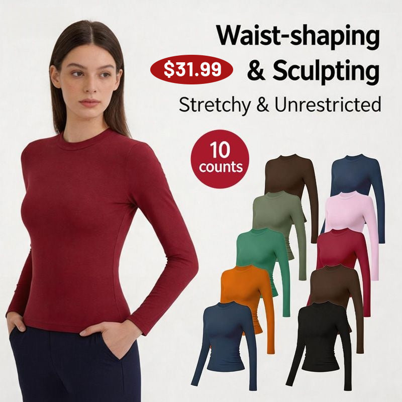 Clearance Sale ❤️TimeOFF 5Pcs Solid Sports Tee Set Round Neck Stretch Slim Women Gym Workout Tops